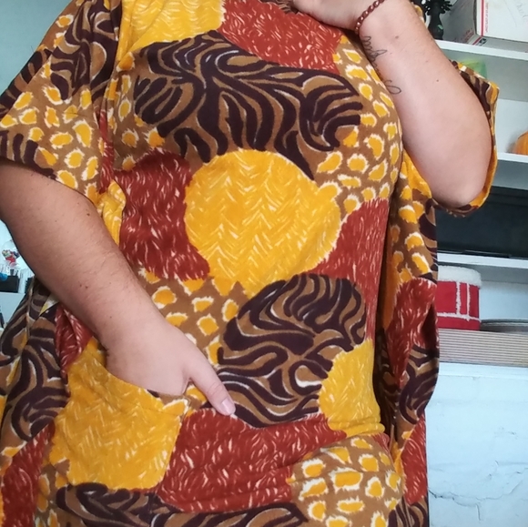 60s 70s vintage caftan thick funky colours - Picture 6 of 9